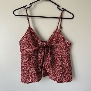 Crop Tie Floral Tank Top